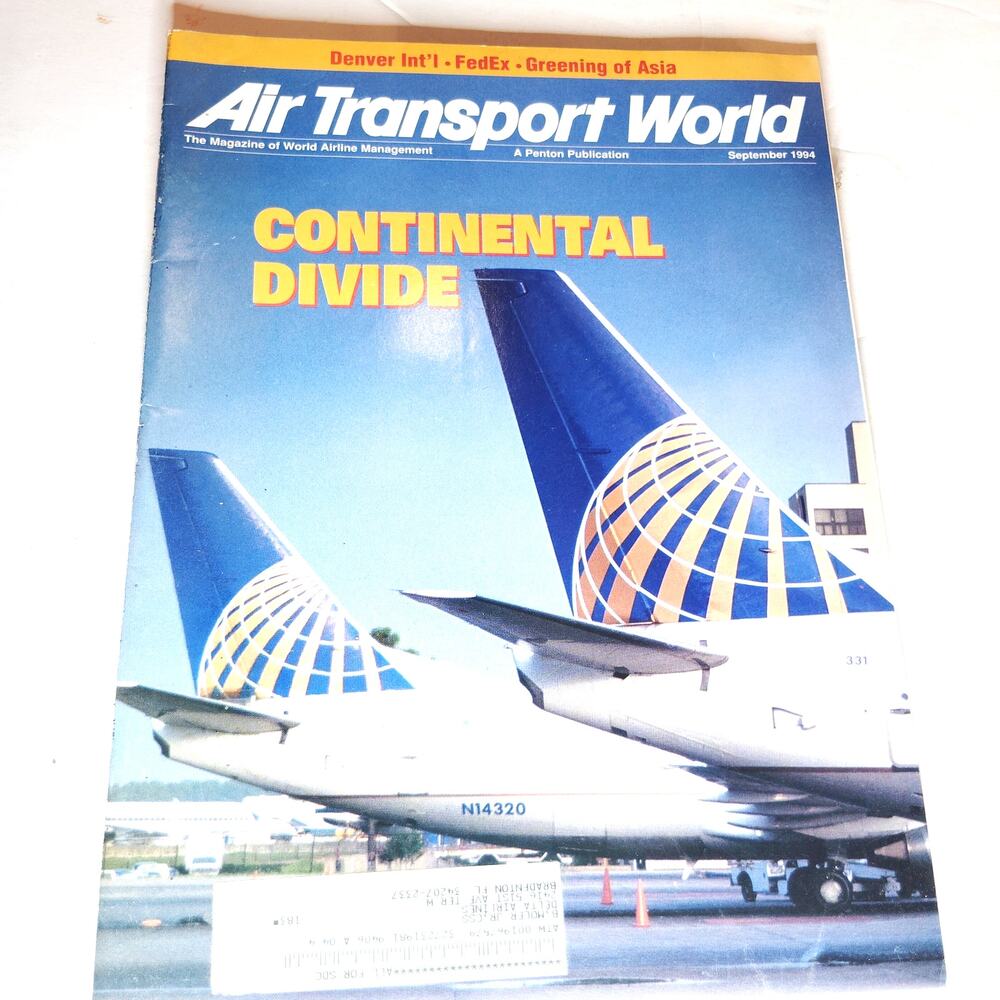Air Transport World September 1994 Magazine - FedEx, Continental Divide,